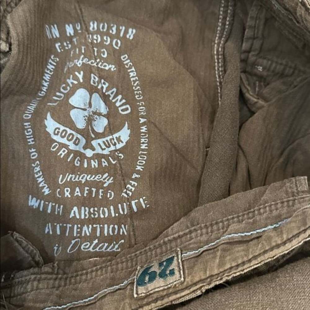 Men’s Lucky Brand 100% Linen Cargo Shorts Size 29 - Picture 3 of 4
